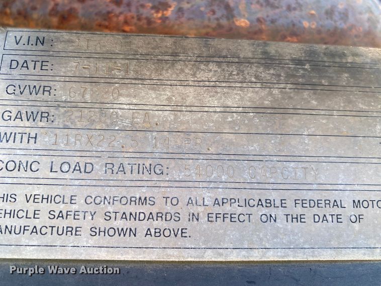 image for item IG9696 1994 Trail King  bottom dump trailer