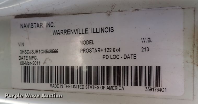 image for item IS9448 2012 International ProStar  semi truck