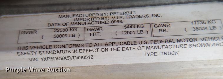 image for item JK9451 1997 Peterbilt 379  semi truck