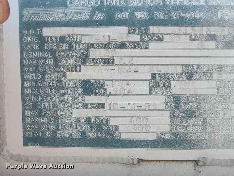 image for item JO9539 1994 Trailmaster Tanks  tank trailer