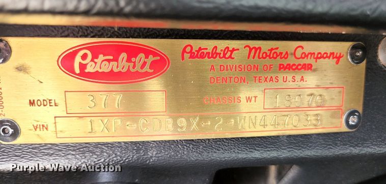 image for item KE9849 1998 Peterbilt 377  semi truck