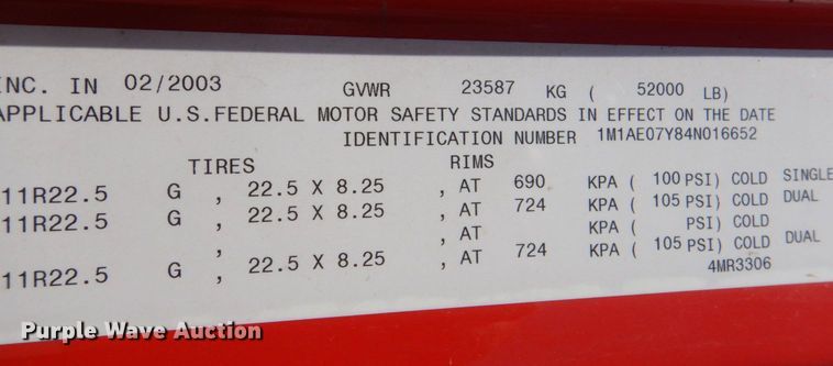 image for item KP9178 2004 Mack CX613  semi truck