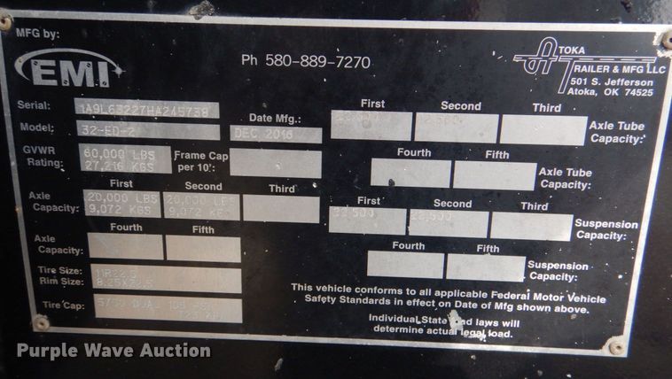 image for item KP9194 2017 EMI 32-ED-2  end dump trailer