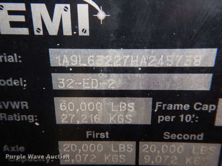 image for item KP9194 2017 EMI 32-ED-2  end dump trailer