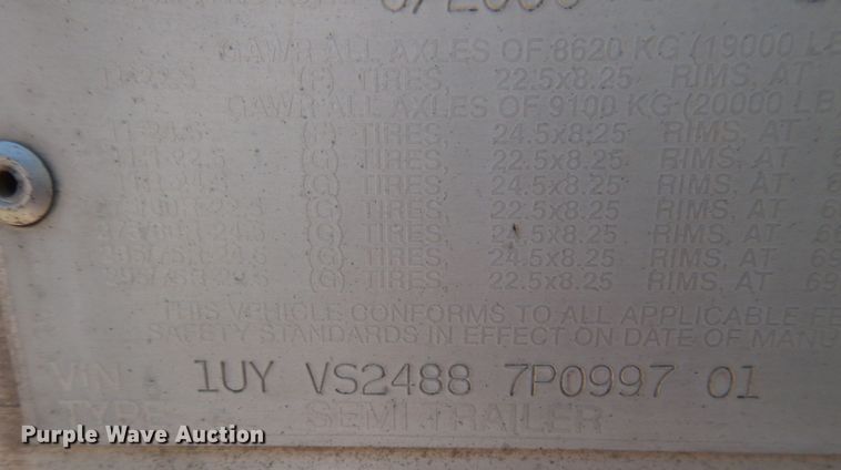 image for item KP9227 2007 Utility Trailer  dry van trailer