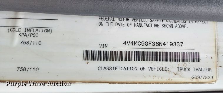 image for item KT9746 2006 Volvo VNM  semi truck