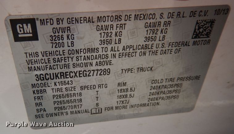 image for item DH8965 2014  Chevrolet Silverado 1500  Crew Cab pickup truck