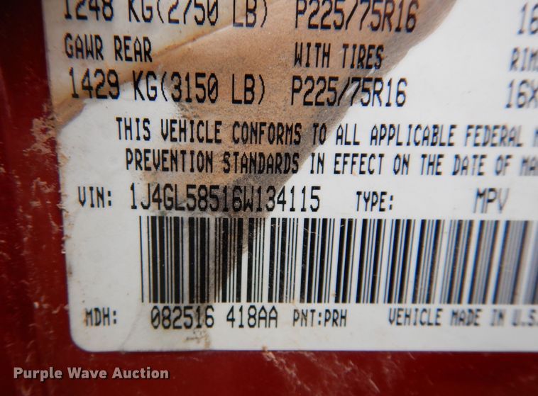 image for item DK0335 2006 Jeep Liberty  SUV