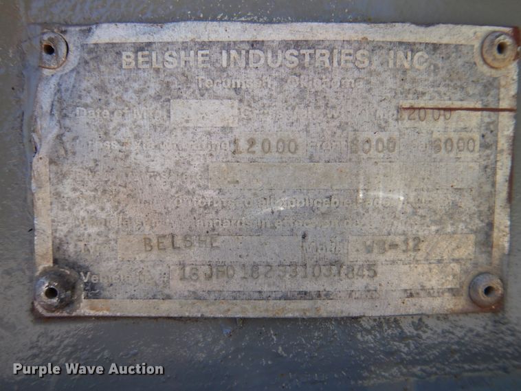 image for item DP3924 2003 Belshe WB-12  equipment trailer