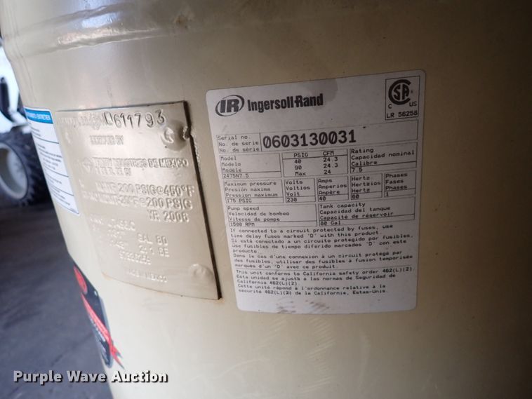 image for item DP4591 Ingersoll Rand 2475  air compressor