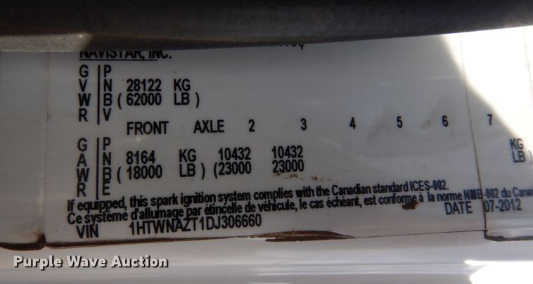 image for item IM9948 2013 International 7500  refuse truck