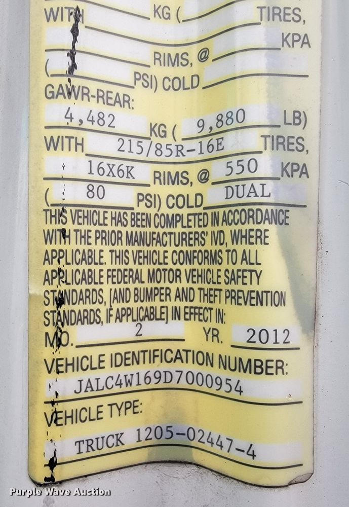 image for item JE9996 2013 Isuzu NPR HD  box truck