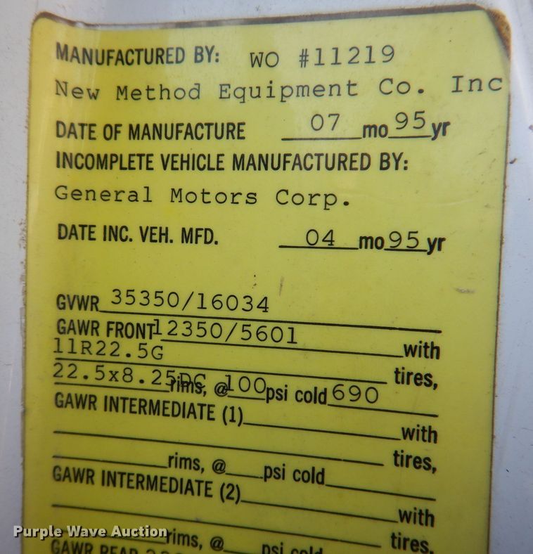 image for item JK9409 1995 GMC Top Kick  dump truck