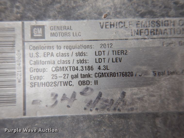 image for item JK9433 2012 Chevrolet Silverado 1500  pickup truck