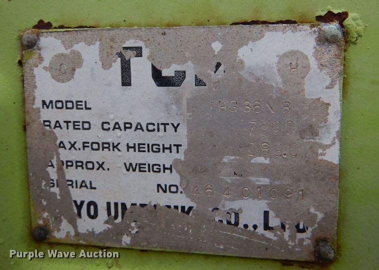 image for item JS9587 TCM FHG36N8  forklift