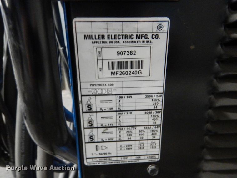 image for item KE9013 Miller PipeWorx 400  welder