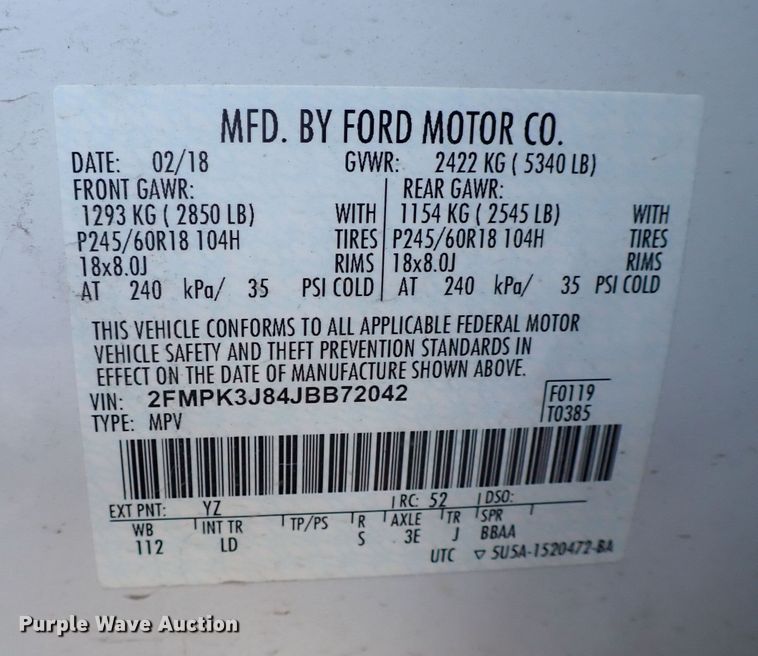 image for item KR9737 2018 Ford Edge  SUV