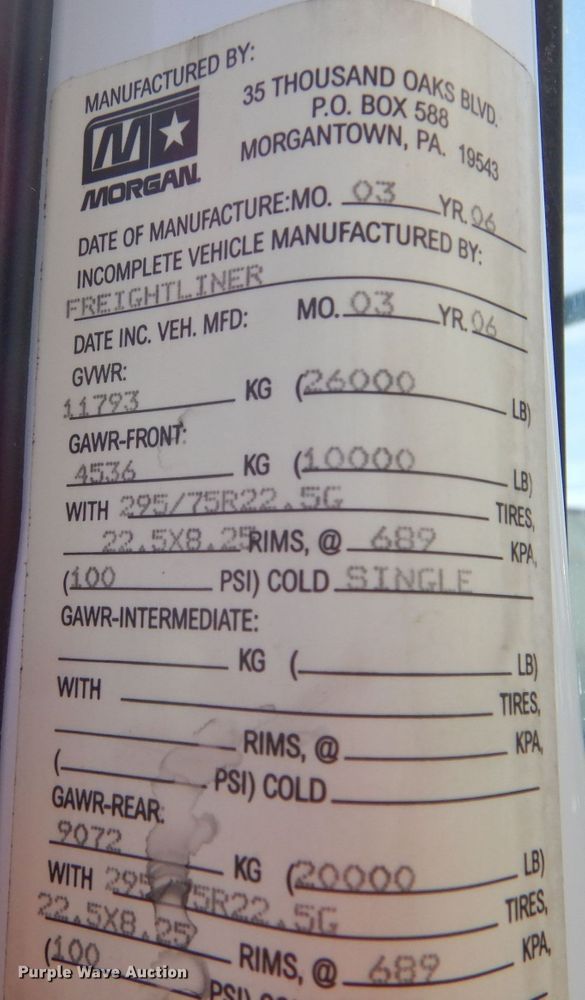 image for item LJ9974 2007 Freightliner Business Class M2  box truck