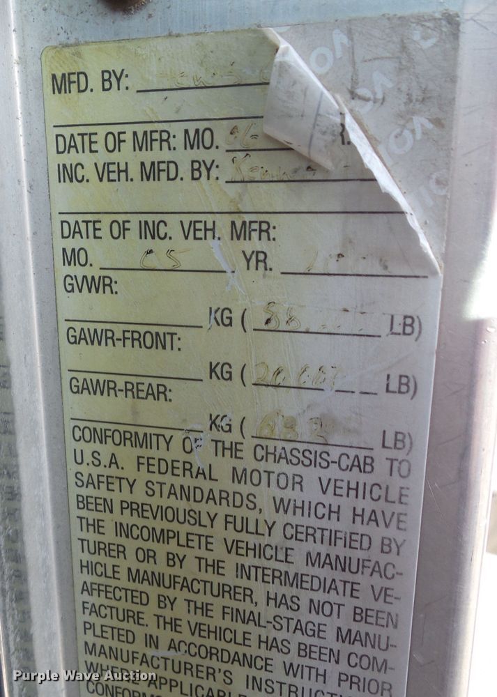 image for item DA7208 2005 Kenworth T800  dump truck