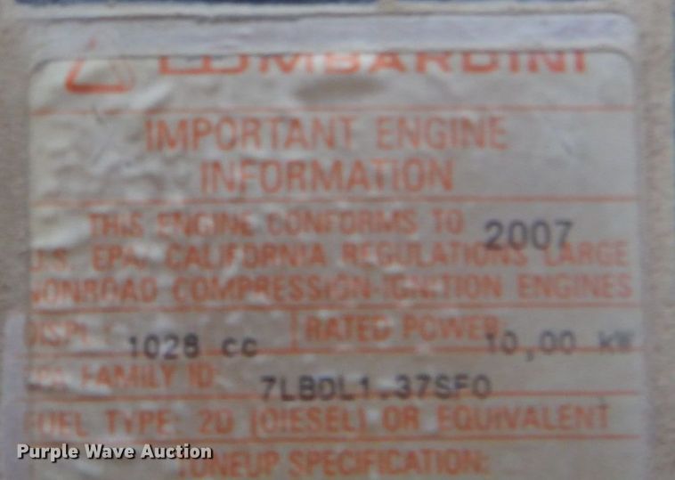 image for item DH7358 2007 Multiquip Nighthawk LT12  light plant