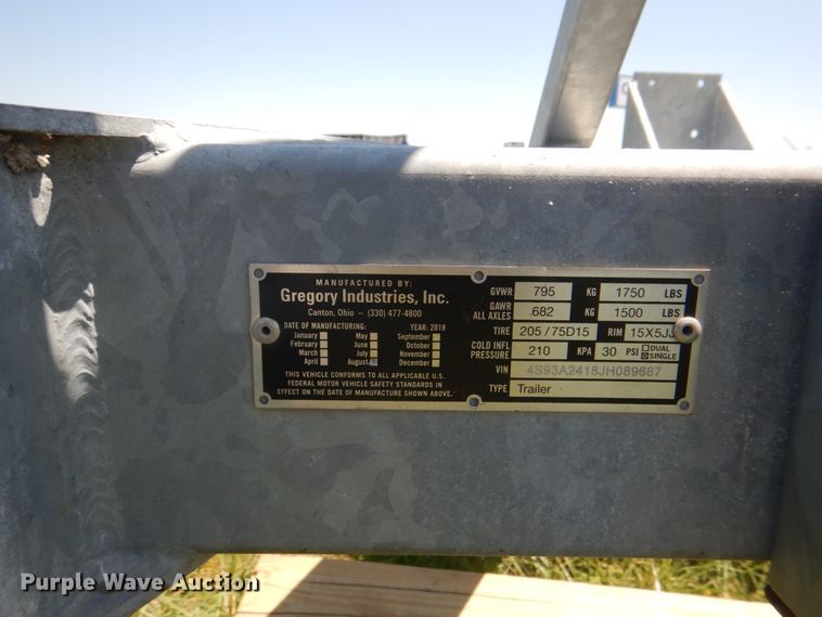 image for item DH7364 2018 Gregory TTMA-100  crash attenuator trailer