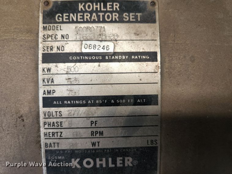 image for item DI1218 Kohler 500R0Z71  generator