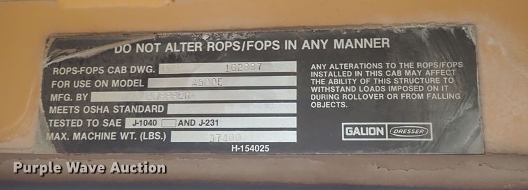 image for item DI1844 1988 Dresser A500E  motor grader