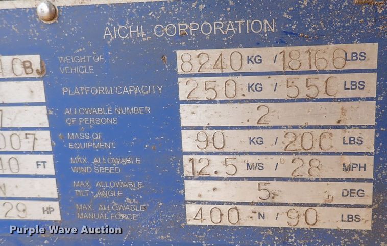 image for item DI1855 Aichi SR12BJ/ISR40BJ  boom lift