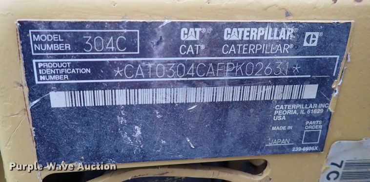 image for item DI1863 2007 Caterpillar 304C CR  mini excavator