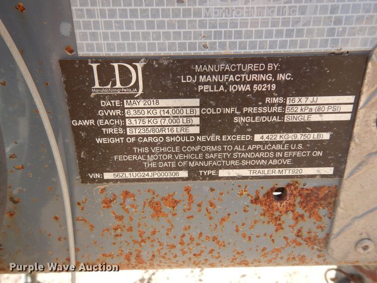 image for item DI8738 2018 Thunder Creek MTT920 fuel trailer