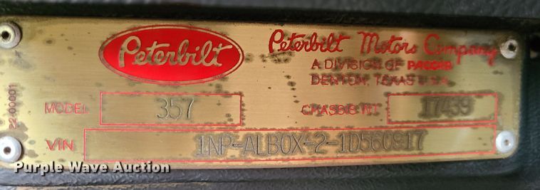 image for item DJ1728 2001 Peterbilt 357  dump truck