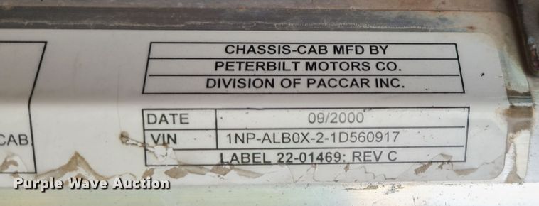 image for item DJ1728 2001 Peterbilt 357  dump truck