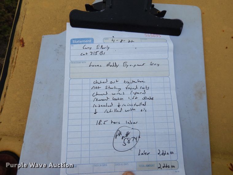 image for item DK0344 1998 Caterpillar 315B L  excavator