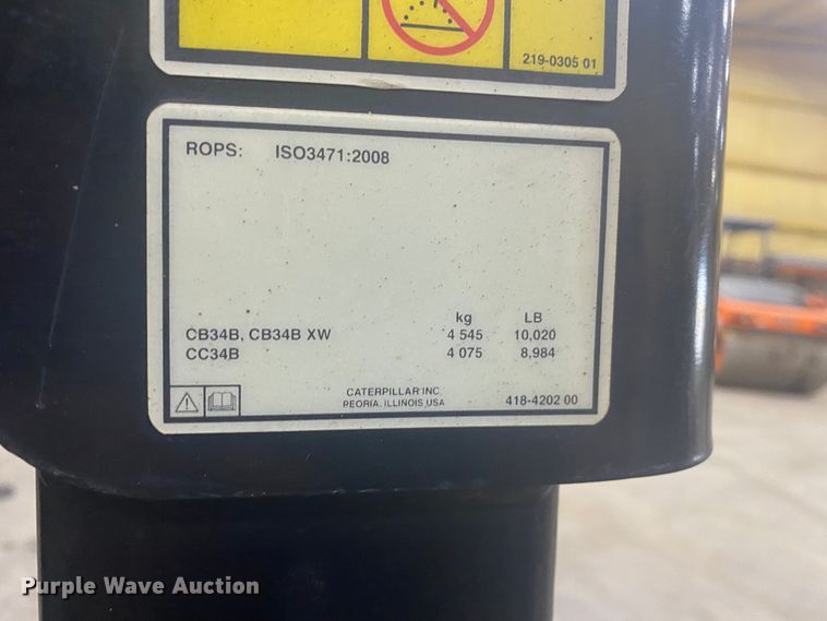 image for item DM4044 2015 Caterpillar CB34B  double drum vibratory roller