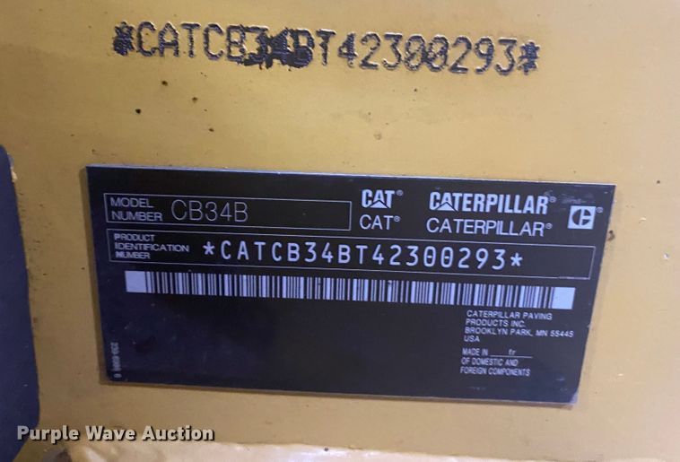 image for item DM4044 2015 Caterpillar CB34B  double drum vibratory roller