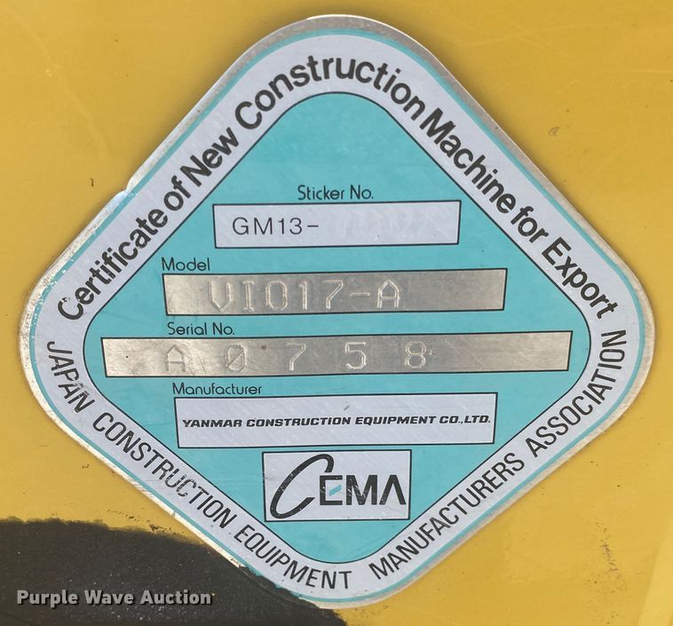 image for item DM4076 Yanmar VI017-A  mini excavator