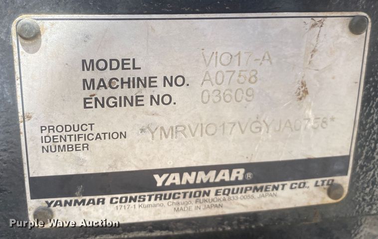 image for item DM4076 Yanmar VI017-A  mini excavator