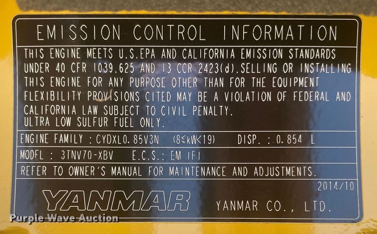 image for item DM4077 Yanmar VI017  mini excavator