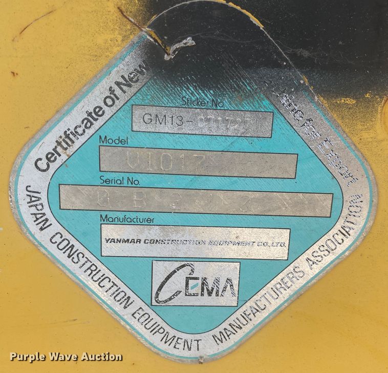 image for item DM4077 Yanmar VI017  mini excavator