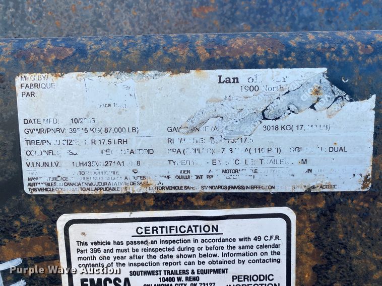 image for item DM4092 2007 Landoll  tilt deck equipment trailer