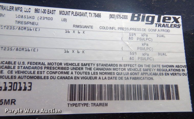 image for item DM5414 2022 Big Tex 22GN-35BK-5MR  equipment trailer