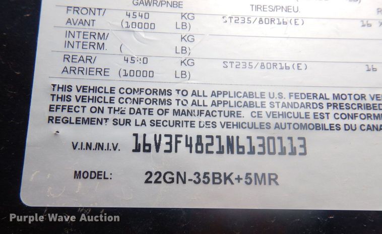 image for item DM5414 2022 Big Tex 22GN-35BK-5MR  equipment trailer