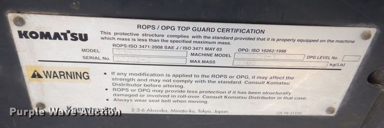 image for item DM6118 2012 Komatsu PC35MR-3  mini excavator