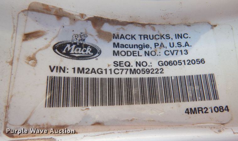 image for item DM6121 2007 Mack CV713  dump truck
