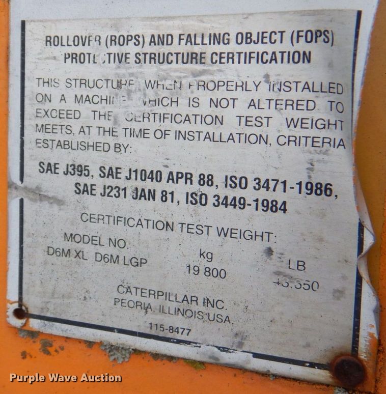 image for item DM6124 1999 Caterpillar D6M XL  dozer