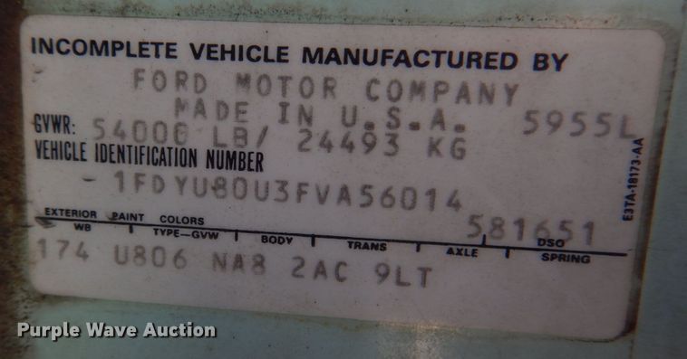 image for item DM7311 1985 Ford LT8000  dump truck