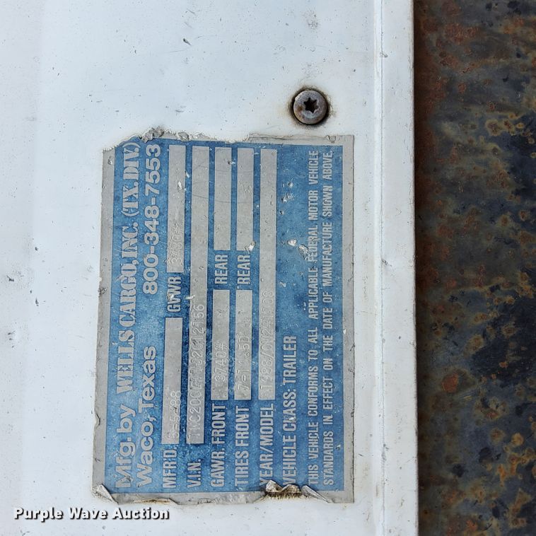 image for item DN7333 1988 Wells Cargo  office trailer