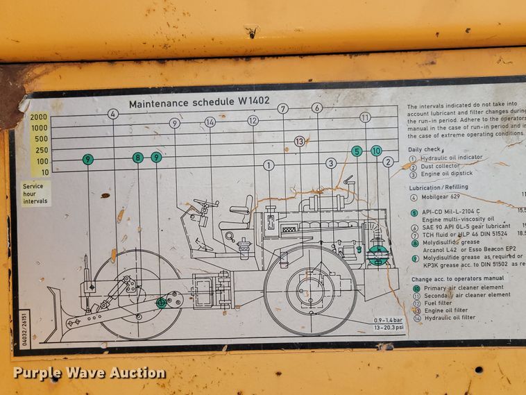 image for item DN7338 1989 Case W1402 PD  single drum roller