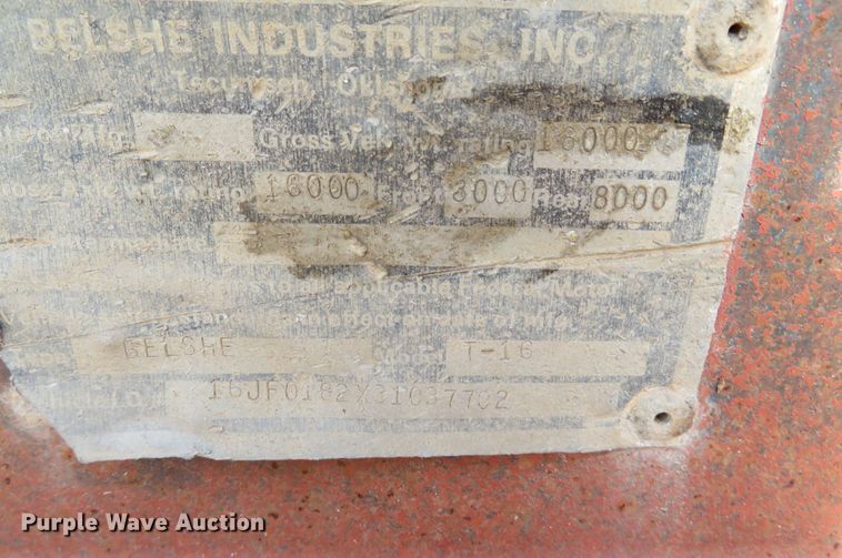 image for item DN7925 2003 Belshe T-16  equipment trailer