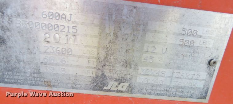 image for item DN7962 2011 JLG 600AJ  boom lift